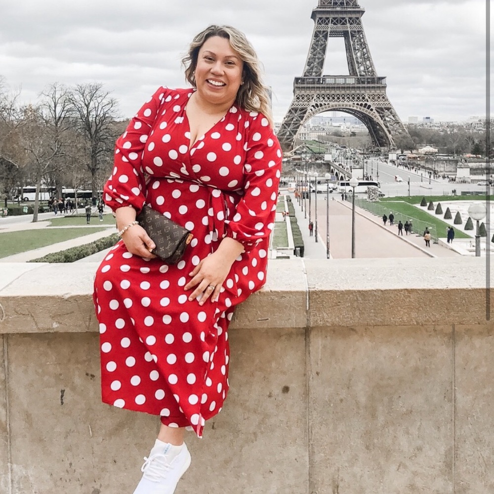 White Polka Dot & Red Dress